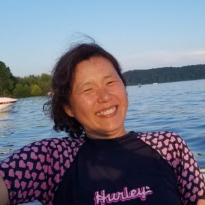 Clara boating on Lake Monroe